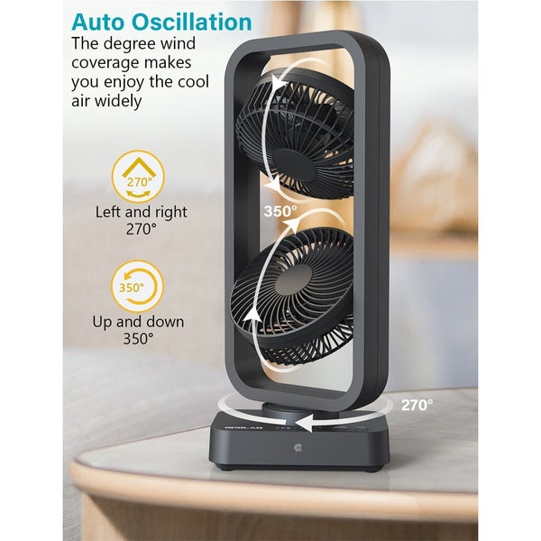 Opolar Portable 10000mAH Oscillating Rechargeable Tower Fan With