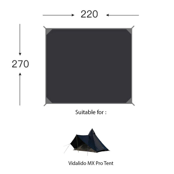Vidalido Durable Thick Groundsheet for Vidalido Mx Pro Tent (Black