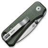 Civivi Baby Banter With Gray Stonewashed Nitro - v Blade Green Micarta Handle Folding Knife (C19068SB - 1) - Gearevo Malaysia